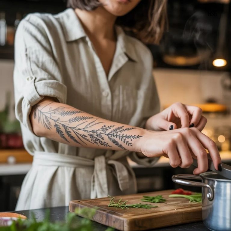 Rolling Up My Sleeves and Seeing My Tattoo Mid-Recipe